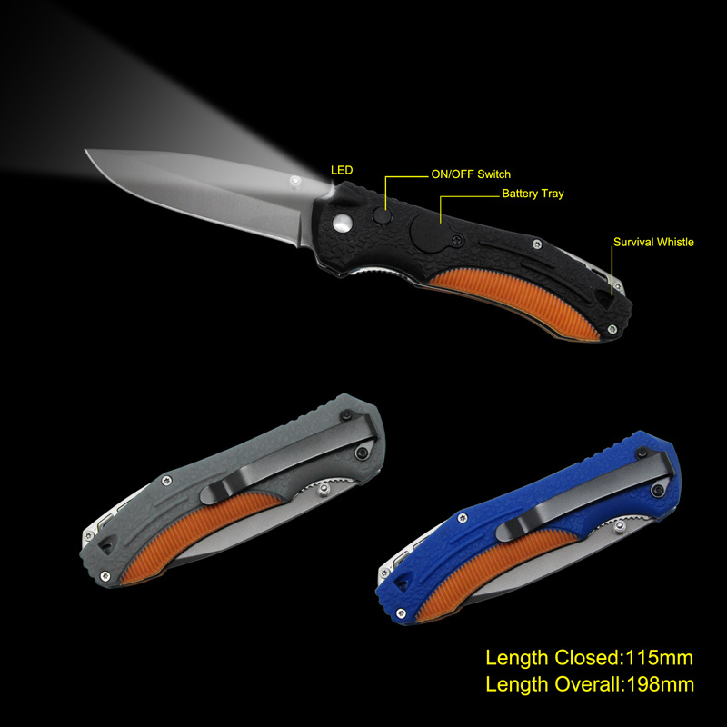 Folding Knife with LED Flashlight