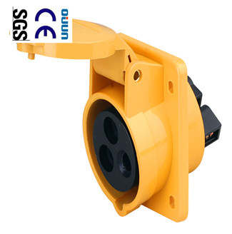 Industrial Socket (QJ-413) of IP44 16A 2p+E Plastic PA PP
