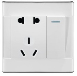 Silver Lace 10A Electrical Socket with Single Switch