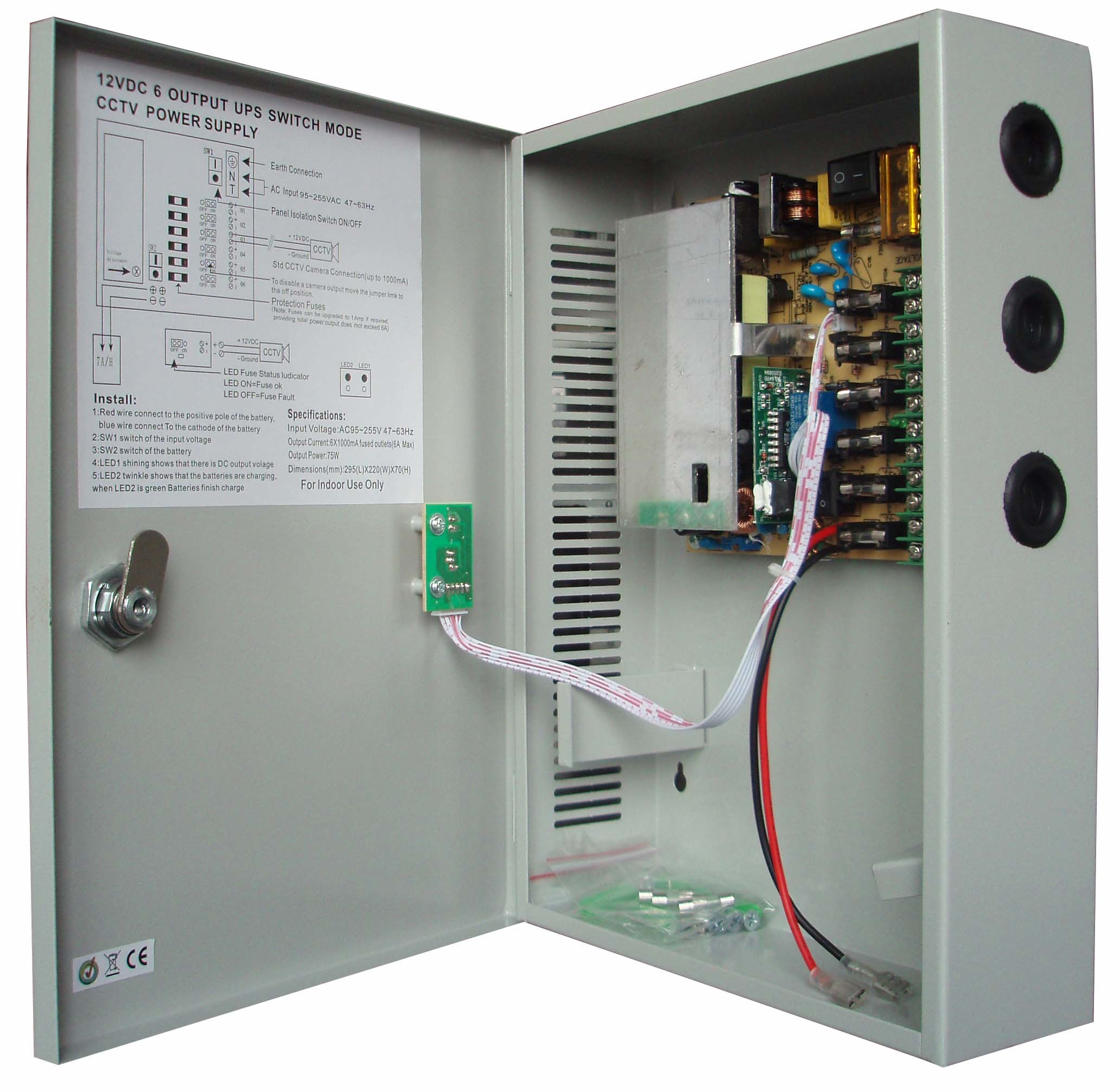 CCTV Power Supply Unit 110/220VAC to 12VDC (CV-PSU2266B)