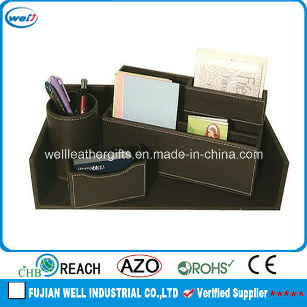 Functional PU Leather Desk Sets Office Supply