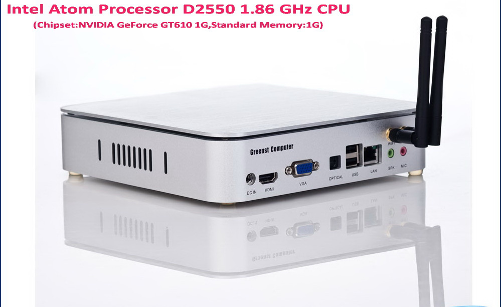 Mini PC with Intel Atom D2550 1.86GHz CPU