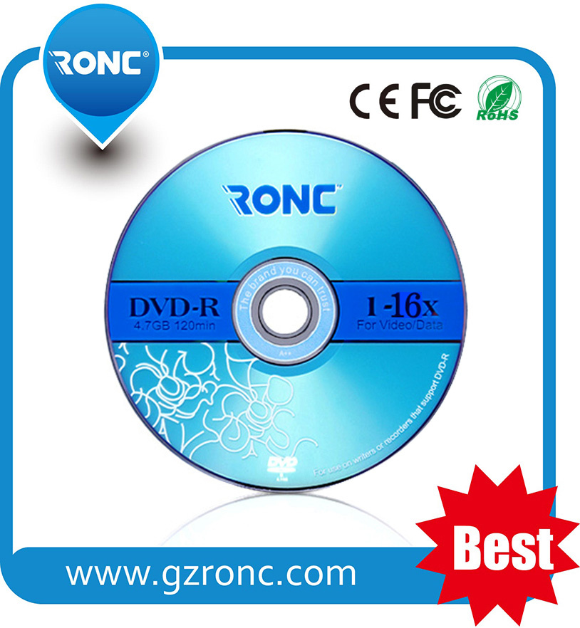 120min 4.7GB 16X Blank DVD-/+R for Video and Data