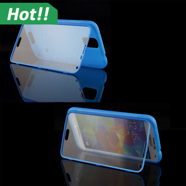 Ultra Thin Transparent Flip TPU Cover Case for Samsung Galaxy S5