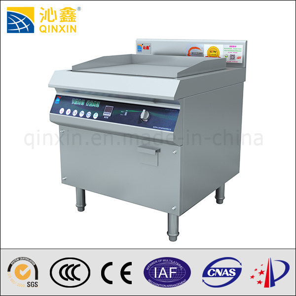 Commercial Induction Griddle with Cabinet for Restaurant Grill Chicken