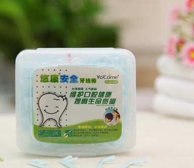 High Quality Latest Safety Children Dental Floss Pick Bule Color Packed 120PCS/Box, GMP, ISO Certification