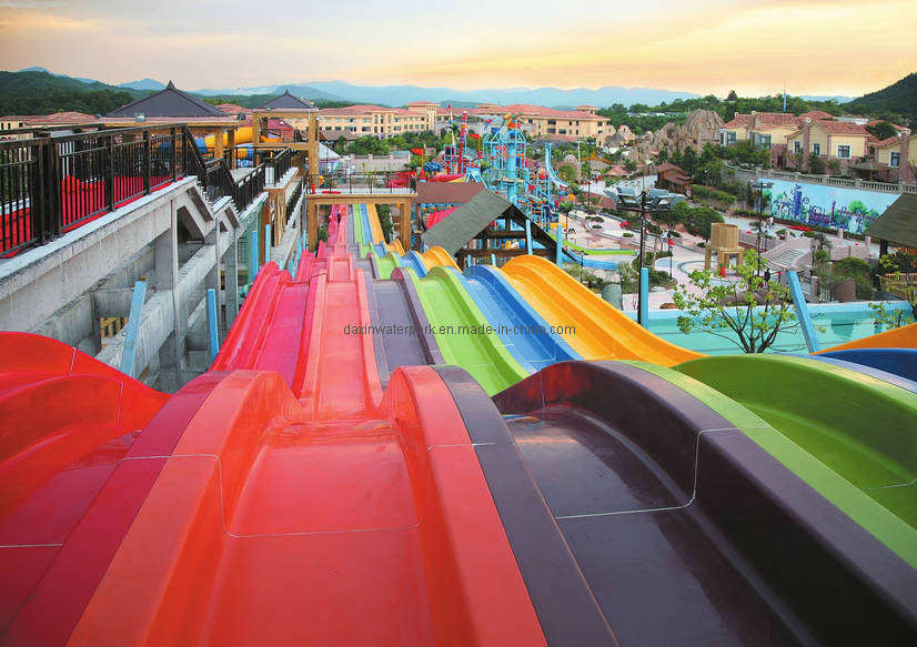 Rainbow Wavy Slide in Water Park