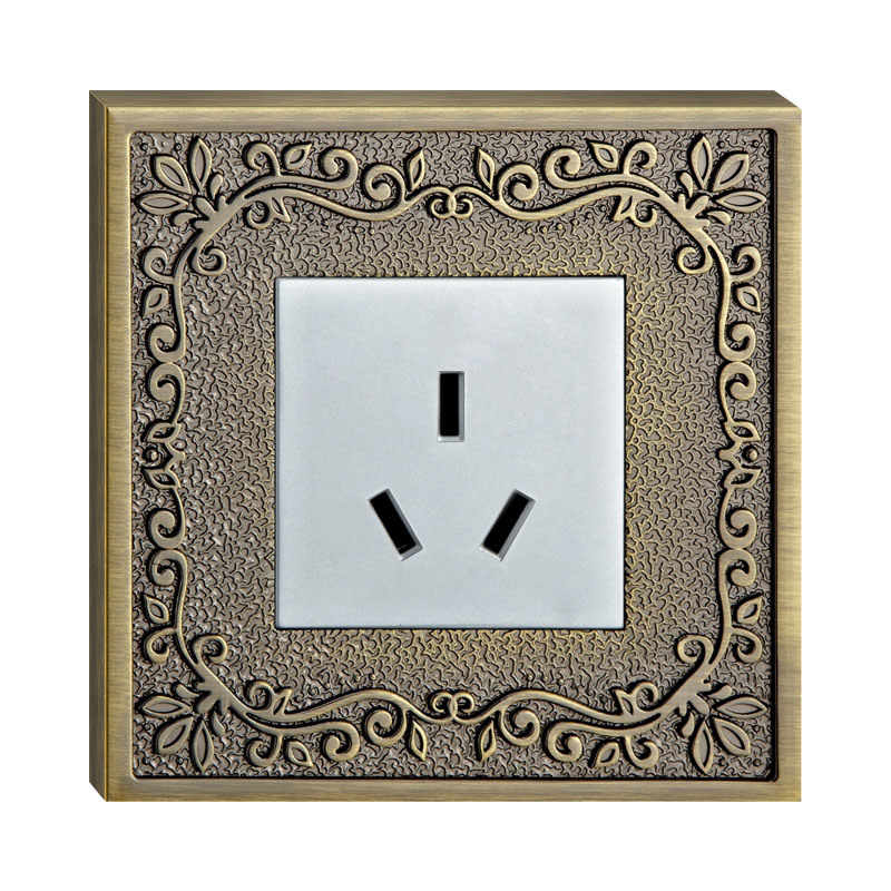 Classic Patterns and Antique Finish Brass Wall Socket