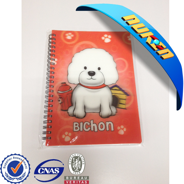 Custom Design 3D Plastic Cover Notebook