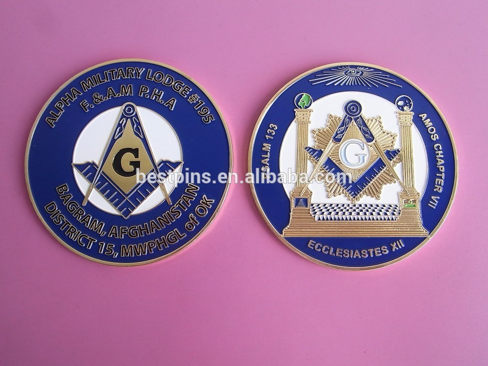 Hard Enamel Masonic Coins Souvenir Challenge Coins Wholesale