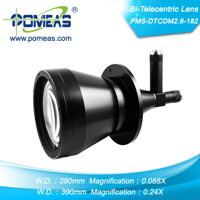 Double Magnification Bi-Telecentric Lens for Optical