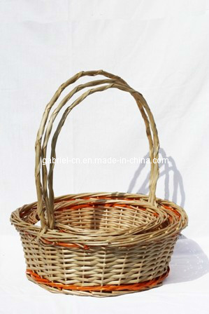 Willow Wicker Basket with Handle (WBS050)