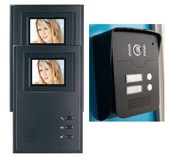 Water Proof 4 Inch Video Intercom with 2 Monitors