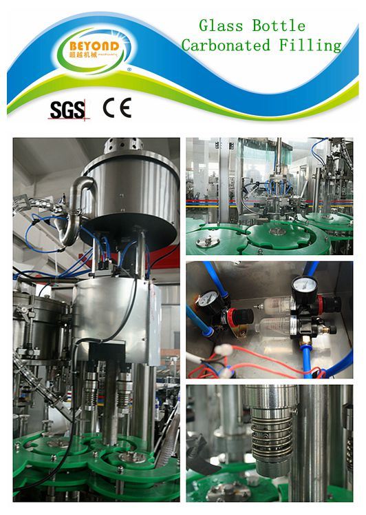 Complete Auto Carbonated Drink Filling Capping Machinery for Glass Bottle
