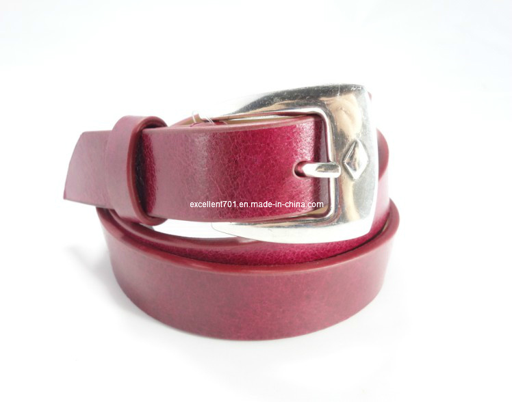 Elegant Lady Leather Belt with Metal Buckle (EUBL0928-25)