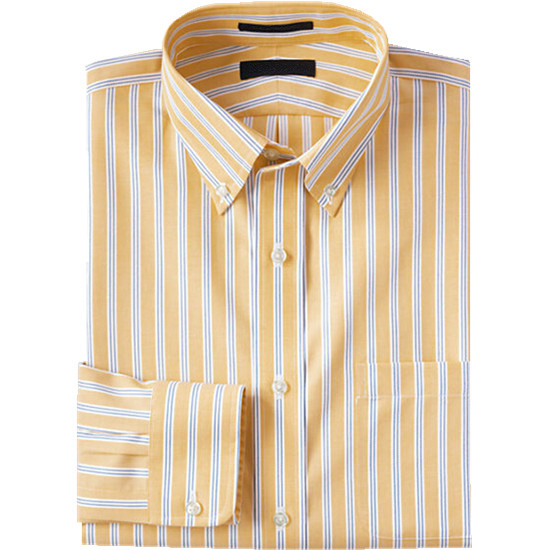 OEM Soft Mineral Yellow Stripe Men's Stripes Dress Shirt