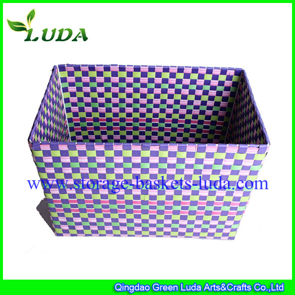 Multi-Color Plastic Straw Storage Basket