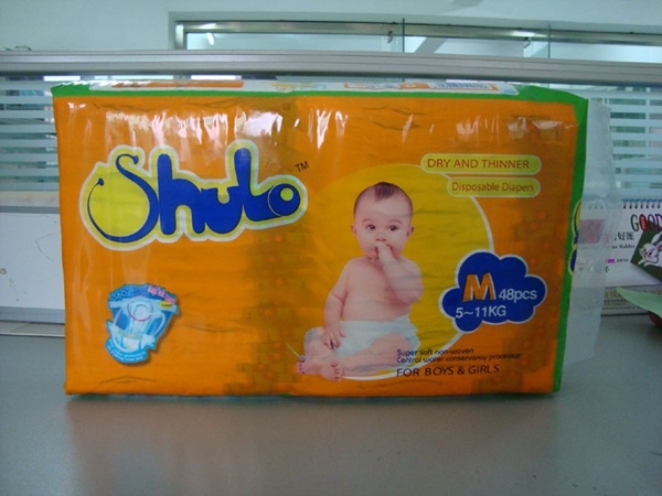 Cheapest Baby Diaper/ PE Film with PP Tape