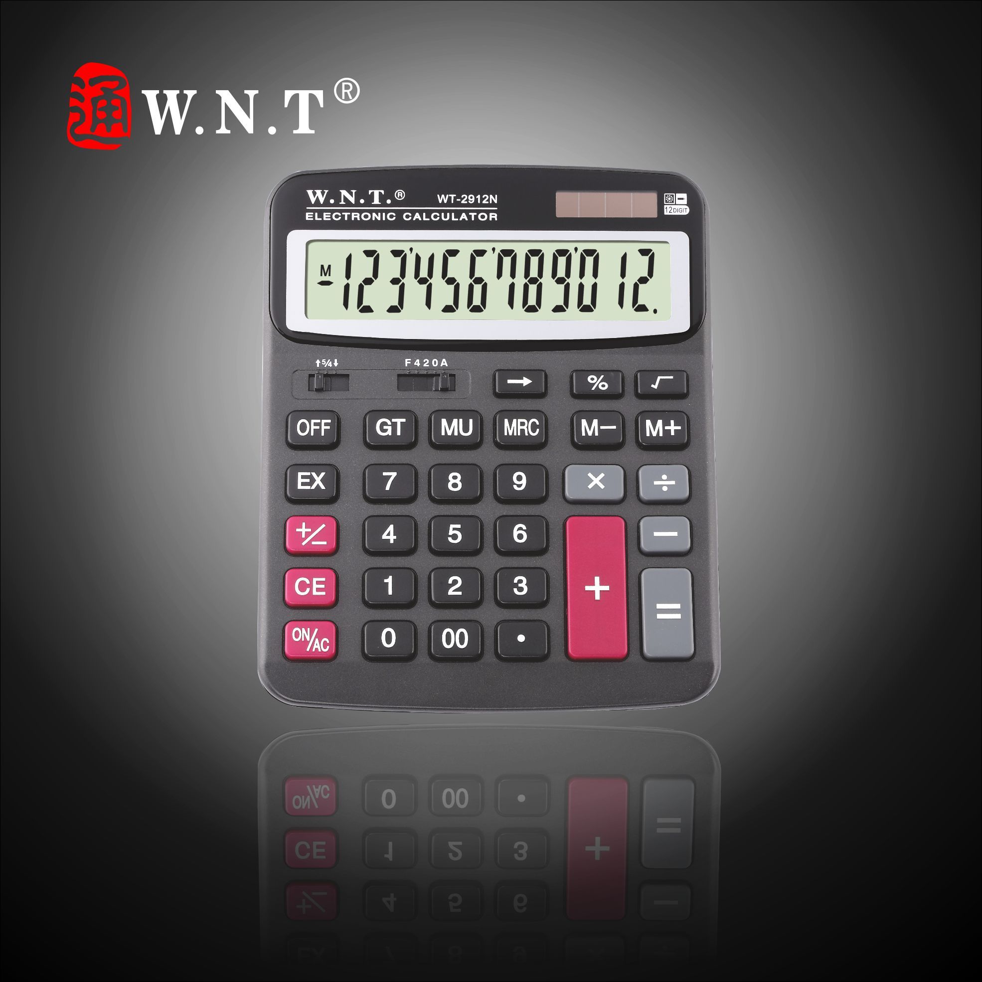 12 Digits Dual Solar Power Desktop Finance Calculator with Business, Sales or Office