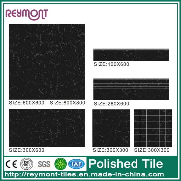 Multi Usage Black Polished Porcelain Tile