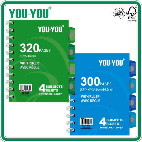 A4 Spiral Notebook with Dividers (OEM)