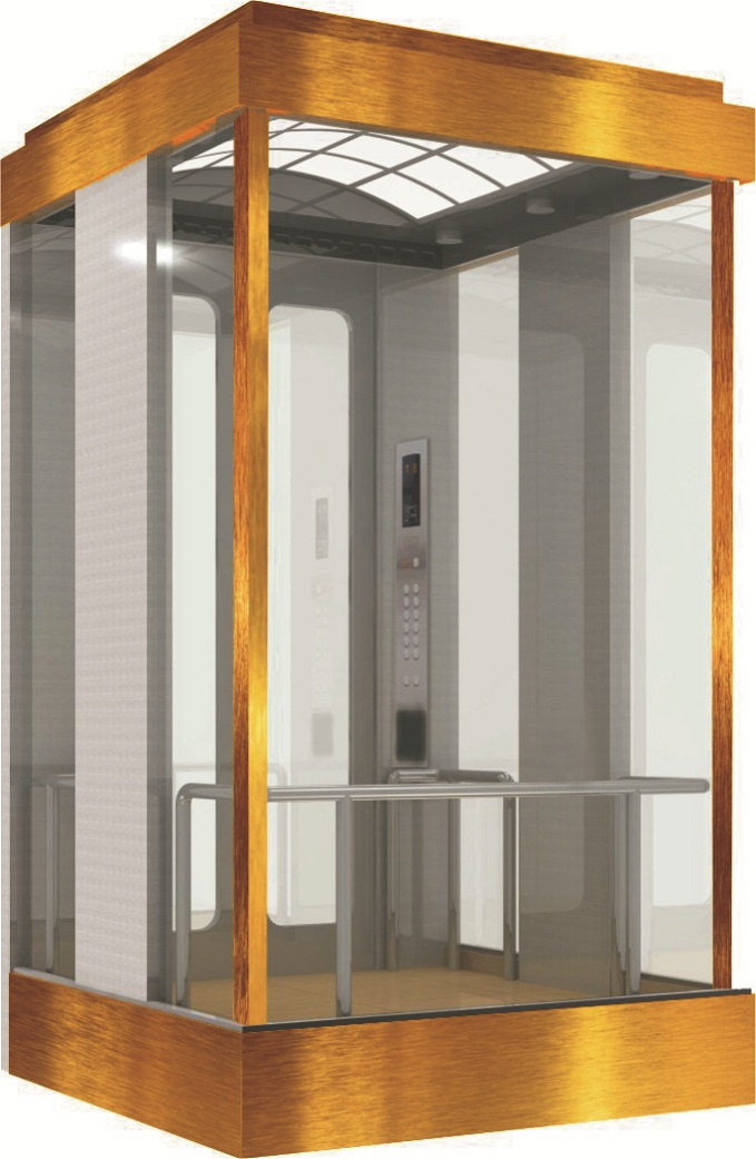 1000kg Square Type Sightseeing Elevator with Three-Side View