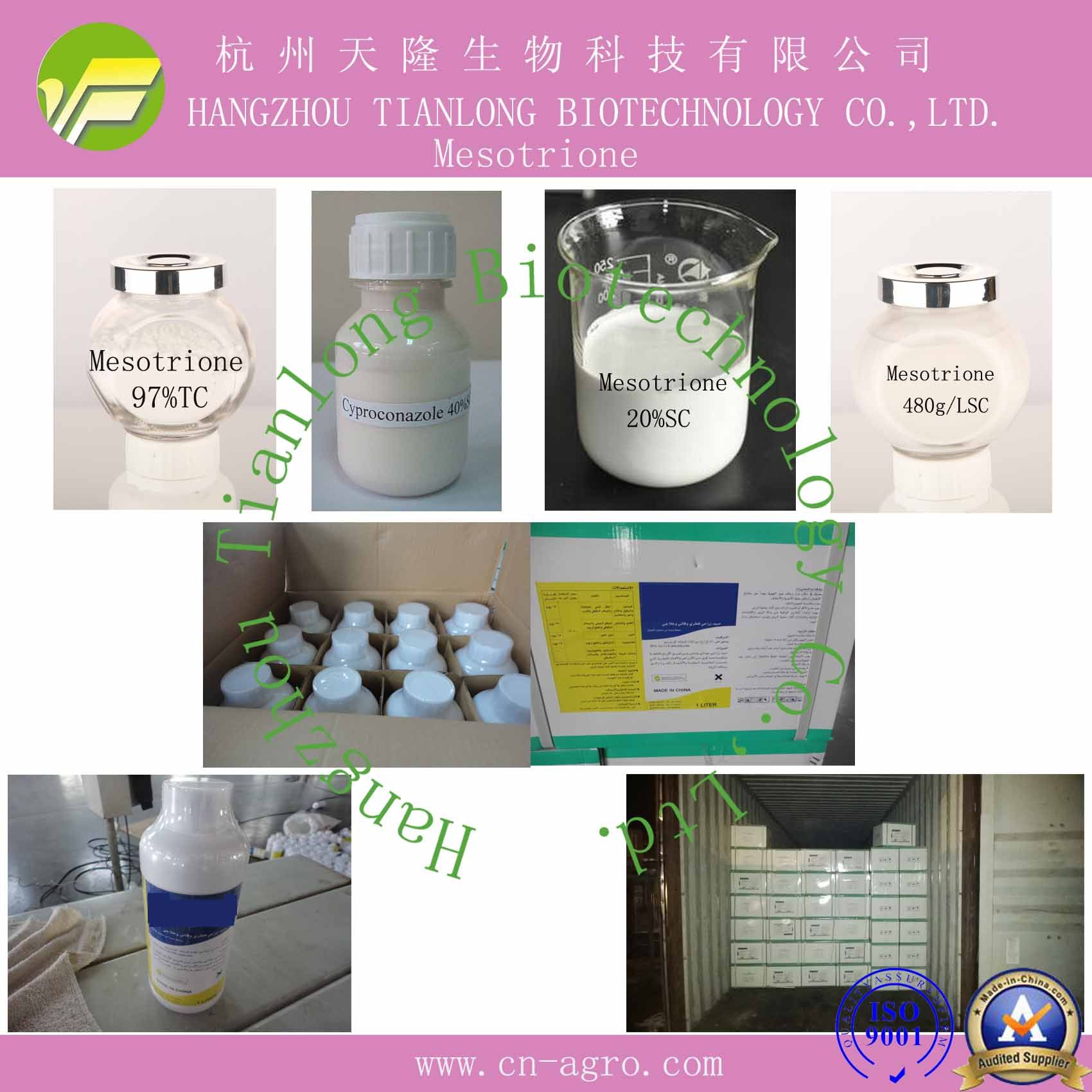 Good Quality Herbicides Mesotrione (97%TC, 9%SC, 15%SC, 20%SC, 40%SC, 480g/L SC, 75%WP, etc)