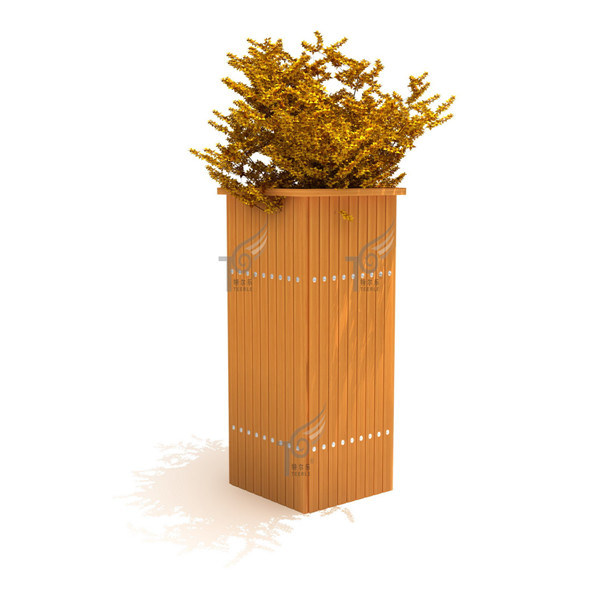 PS Plastic Wood Flower Box for Plant Flower in Park/Garden (TEL0400)