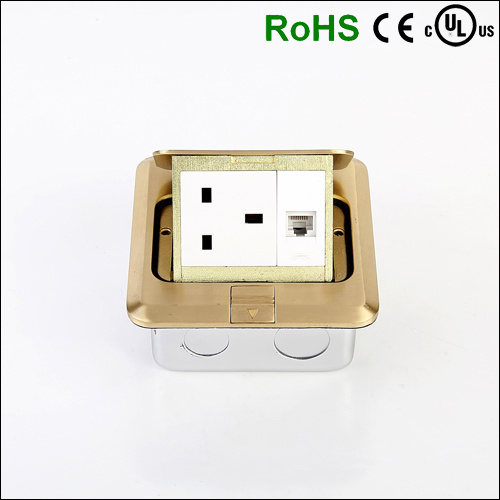 IP44 Waterproof Brass Single Pop up Type 13A British Floor Socket