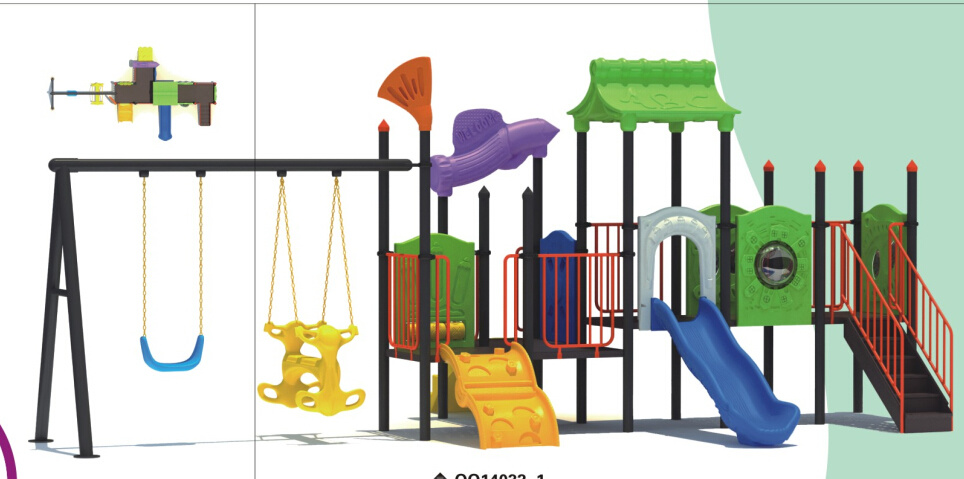 2015 Hot Selling Outdoor Playground Slide with GS and TUV Certificate (QQ14032-1)
