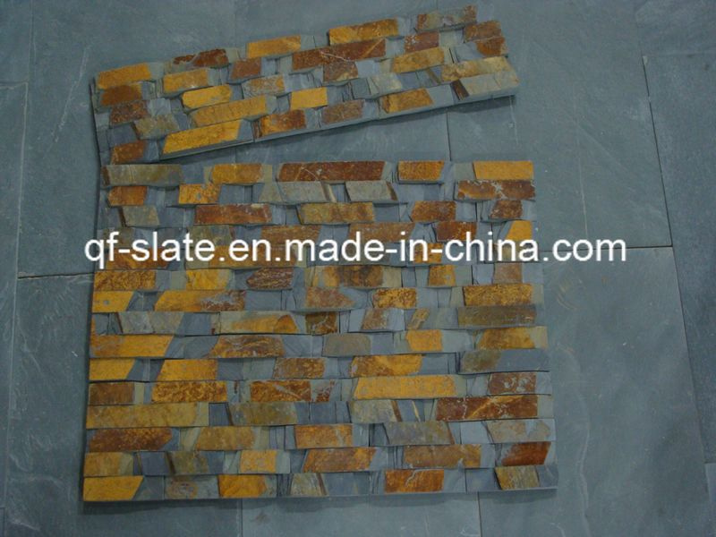 Multicolor Natural Split Mushroom Rusty Slate Panel for Wall Cladding