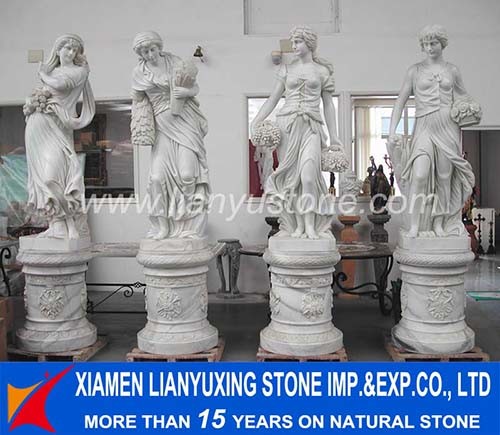 White Marble Statue Carving (with base)