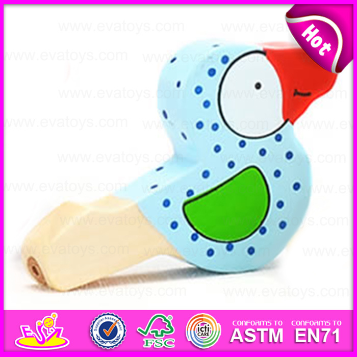 Wholesale Colorful Beauty and Cute Animal Shaped Bird Wooden Whistle Toy W07e005