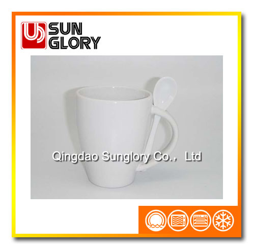 Porcelain Coffee Mug with Spoon Chb020