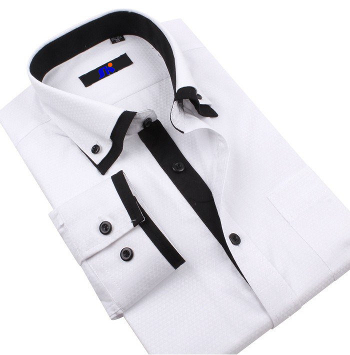 Men's Business Long Sleeve Striped Dress Easy Care Shirt