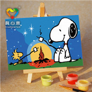 DIY Handmade Oil Painting Paint by Numbers Kit for Kids Gift