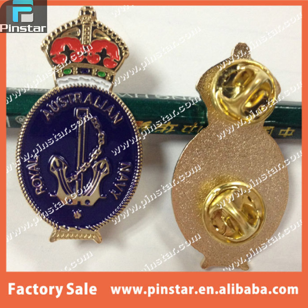 China Manufacturer Australia Navy King Crown Custom Metal Lapel Pin Badge