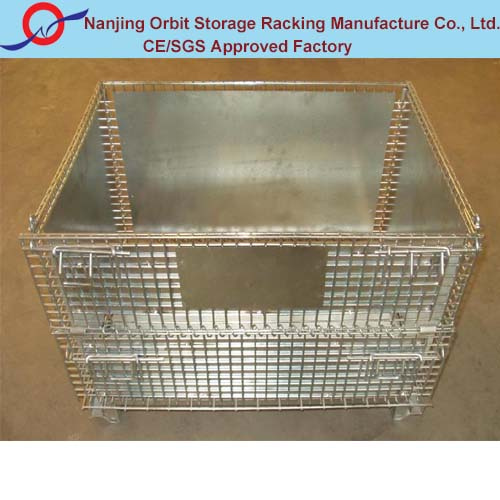 Folding Warehouse Logistic Trolley Roll Wire Mesh Storage