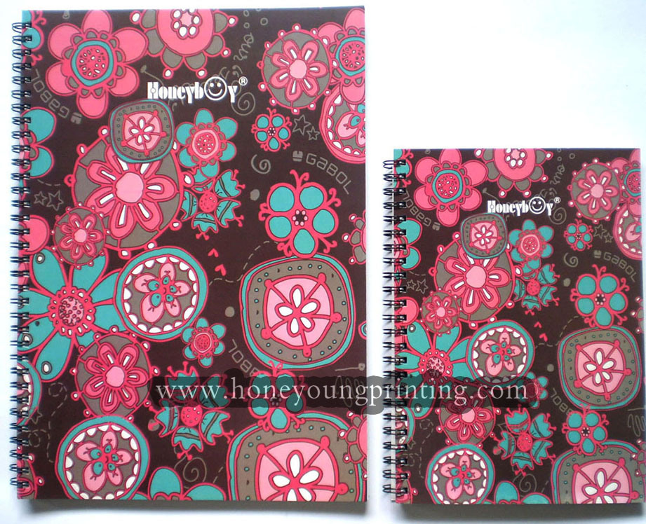Single Spiral Notebook with Flower Design