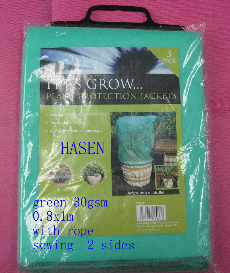 PP Spunbond Non-Woven Fabric with Anti-UV Products for Garden and Agriculture, Plant Cover, Weed Control- Green 30GSM 0.8x1m, Plant Cover Bag