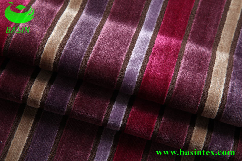 Stripe Velvet Sofa Fabric (BS4011)