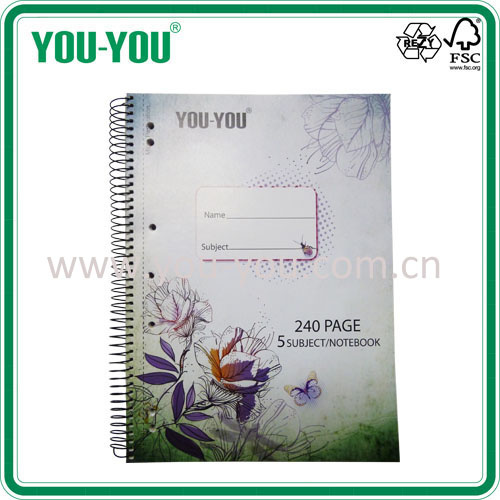 A4 Beautifu Spiral Notebook, High Quality Subject Spiral Notebook
