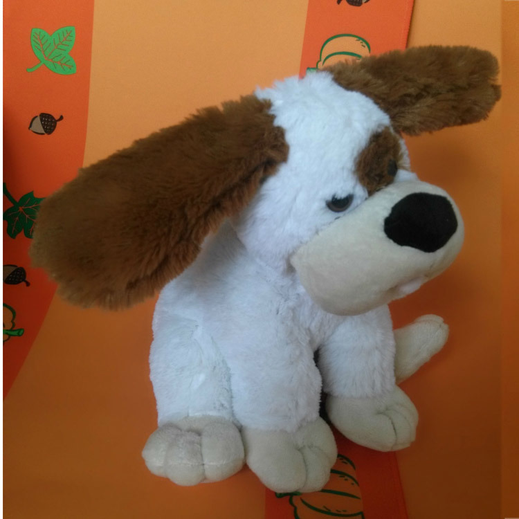 25cm White Stuffed Dog Plush Electronic Toys