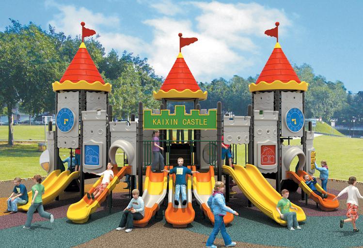 2014 New Style Castle Theme Outdoor Playground Plastic Slide