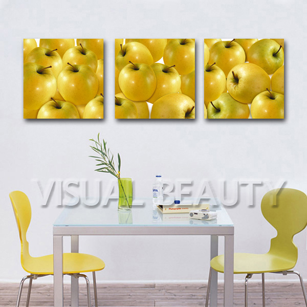 Dining Room Fruit Images Triptych Wall Art Decoration (SJMD5862)