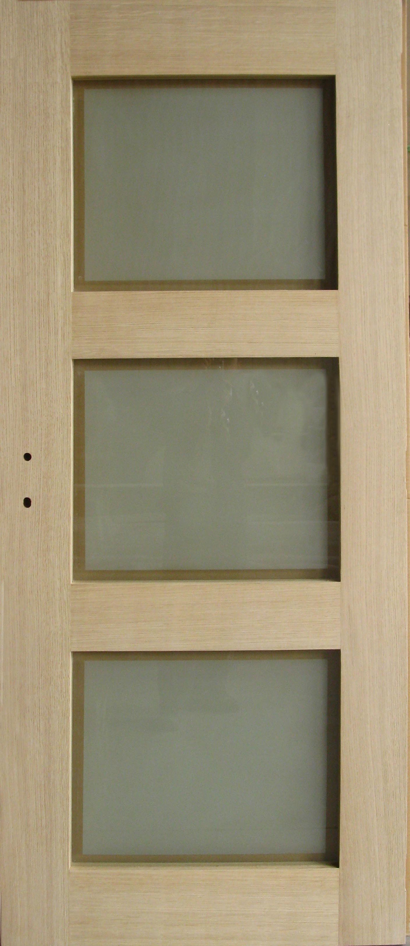 3 Glass Panel Stile and Rail Interior Wooden Doors