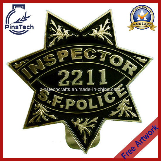 2211 S. F Police Inspector Badge, Police Badge