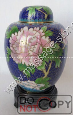 Blue American Style Cloisonne Urns for Funeral