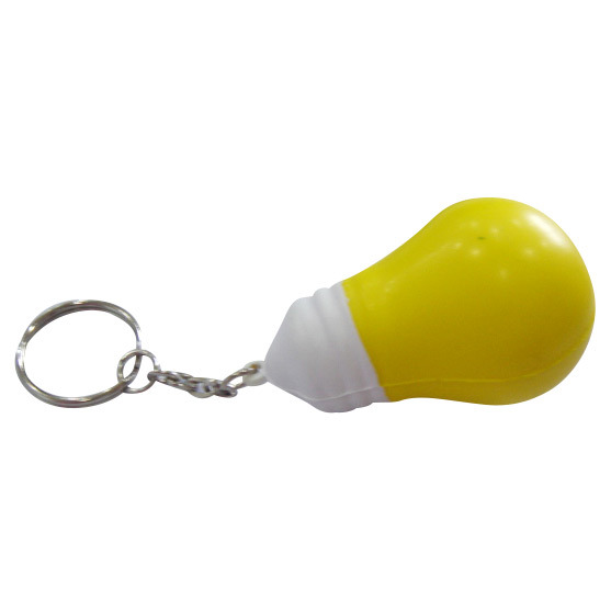 Good Promotion Bulb Shape Stress Ball with Keychain