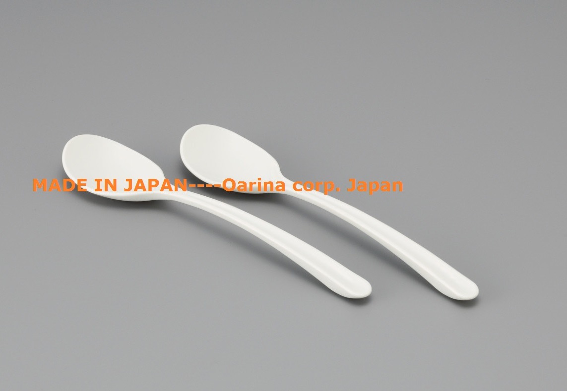 2-Piece Set Plastic Spoon Tableware-White (Model. 1018)